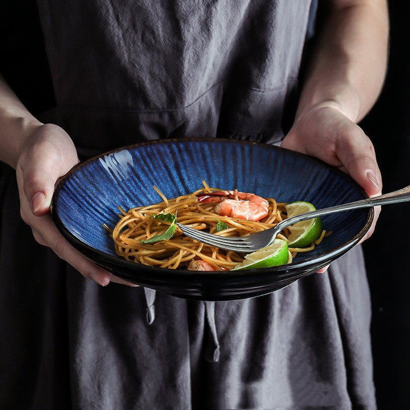 Modern blue Japanese plates