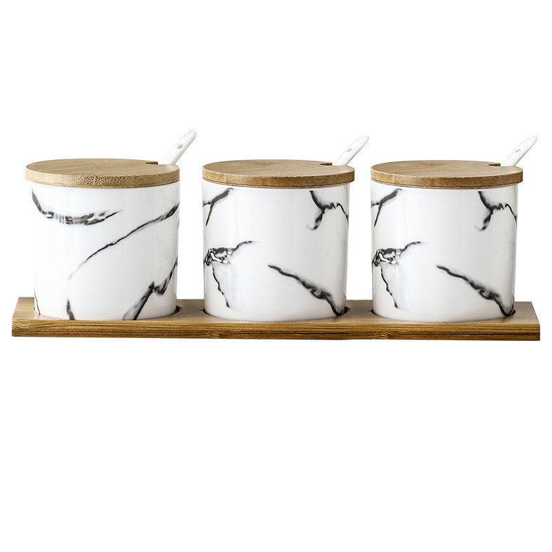 Three-piece Ceramic Seasoning Jar's