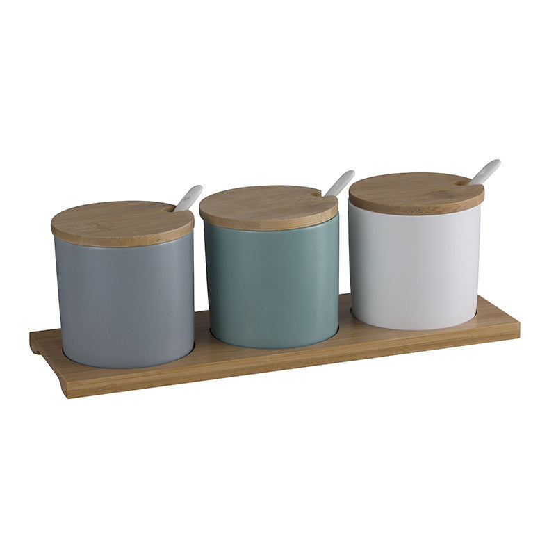 Three-piece Ceramic Seasoning Jar's