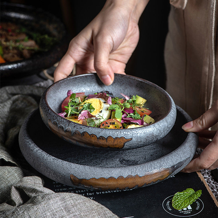 Household Japanese Kiln-formed Ceramic Plates